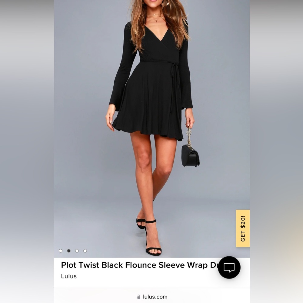 Black wrap dress XL